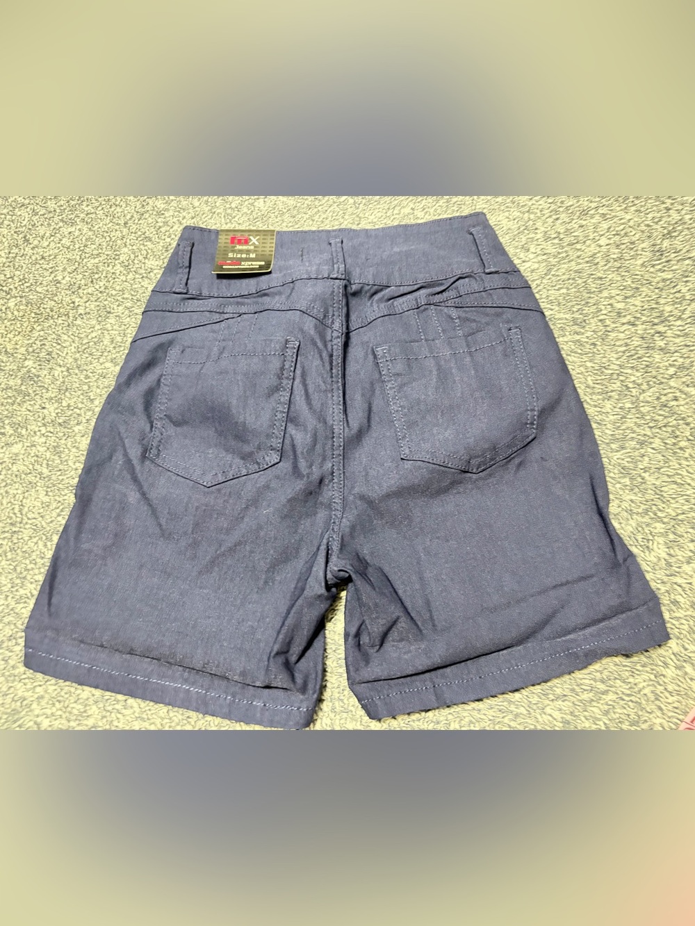 Moda Xpress Women's Navy Blue Cuffed Shorts Size M NWT (GOGO-9482NAVY) - Picture 4 of 11